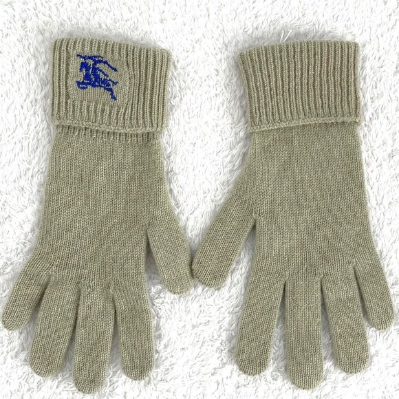 Burberry Beige Cashmere Blend Gloves - Size M/L - Picture 2 of 7